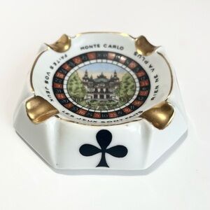 VINTAGE Limoges France Monte Carlo Roulette Porcelain Mini Ashtray Trinket Dish